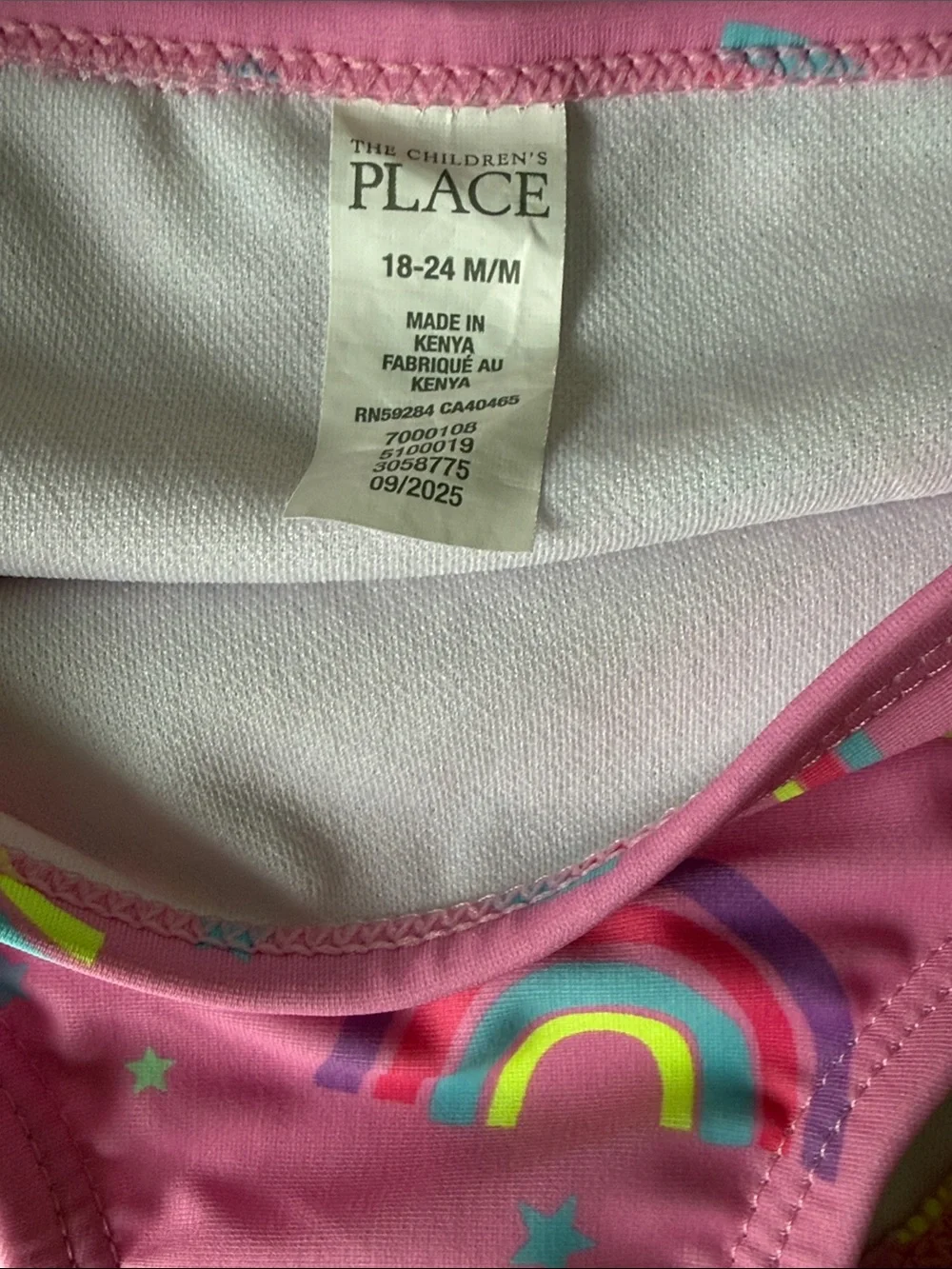 NEW NWOT The Children’s Place Size 18-24 Months Pink Rainbow Swimsuit Set